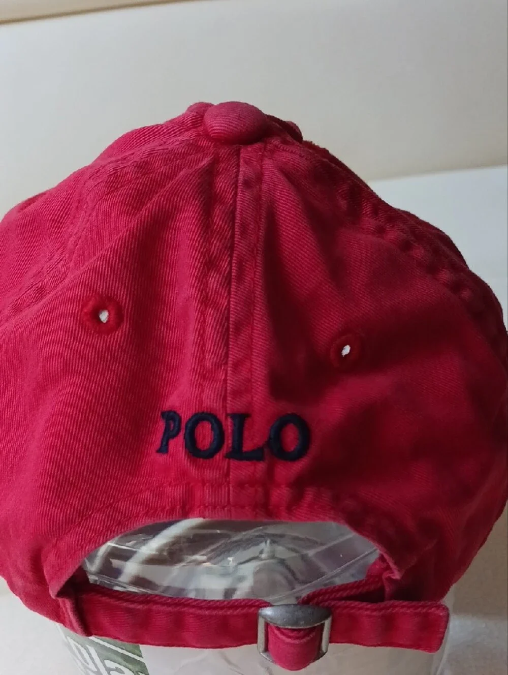 Ralph Lauren Toddler/Kids Red Polo Cap with Navy Pony